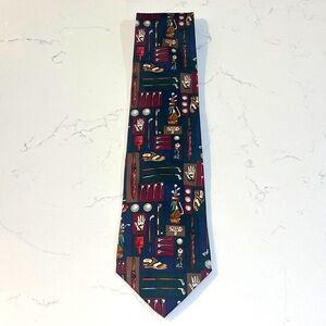Alynn Golf Novelty Neckware Multicolor Silk Men's Tie
